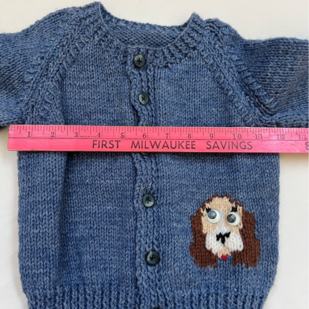Like NEW Cardigan Sweater Puppy Dogs Toddler Size 9 Months Baby Blue Unbranded - Picture 9 of 16